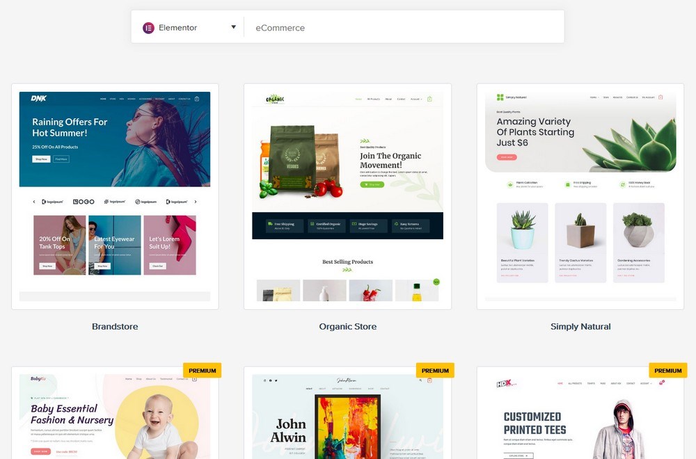 Astra WooCommerce Elementor starter templates