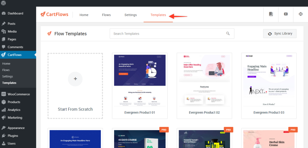 Cart Flows Sales Funnel Templates