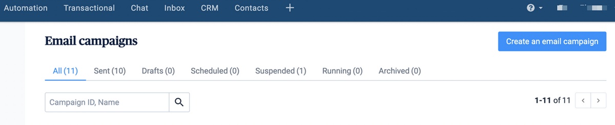 Create an email campaign using SendinBlue