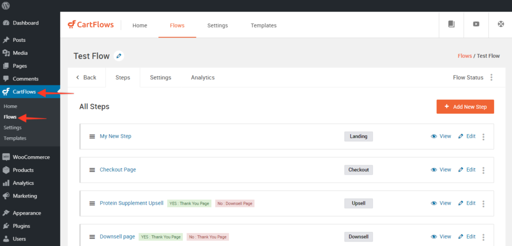 Rename Cart Flows Funnel