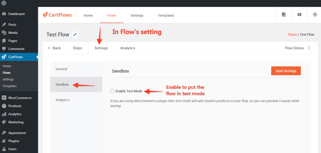 Test Sales funnel Cart Flows