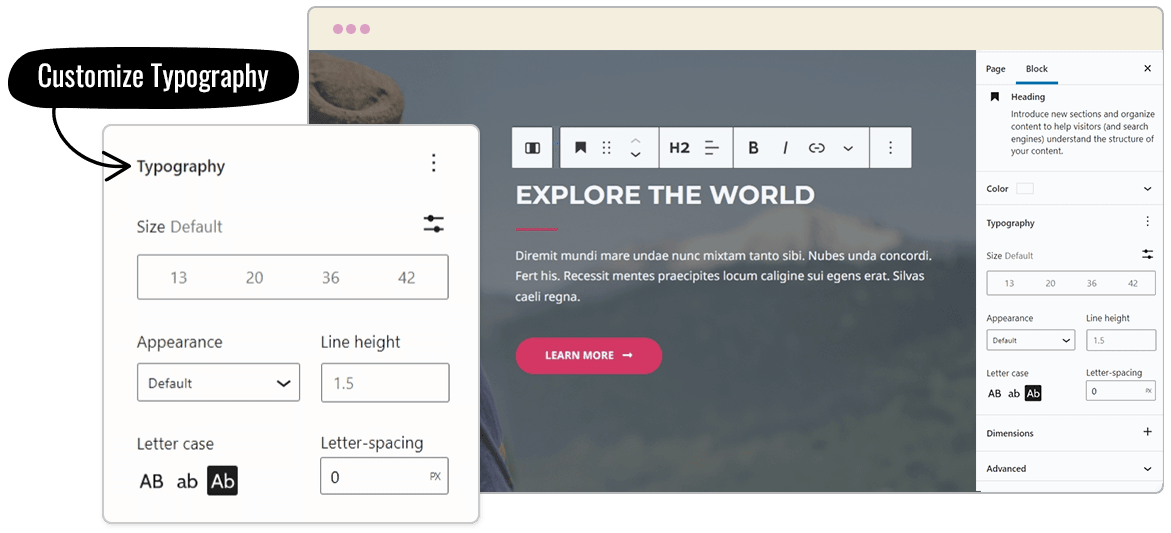 Ajout de la typographie Astra pour gutenberg