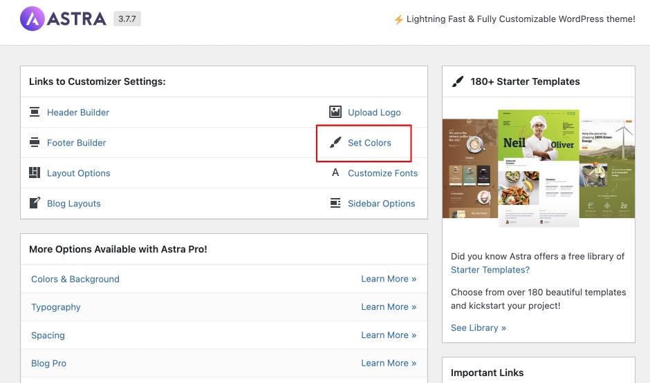 Set Colour for Your Site