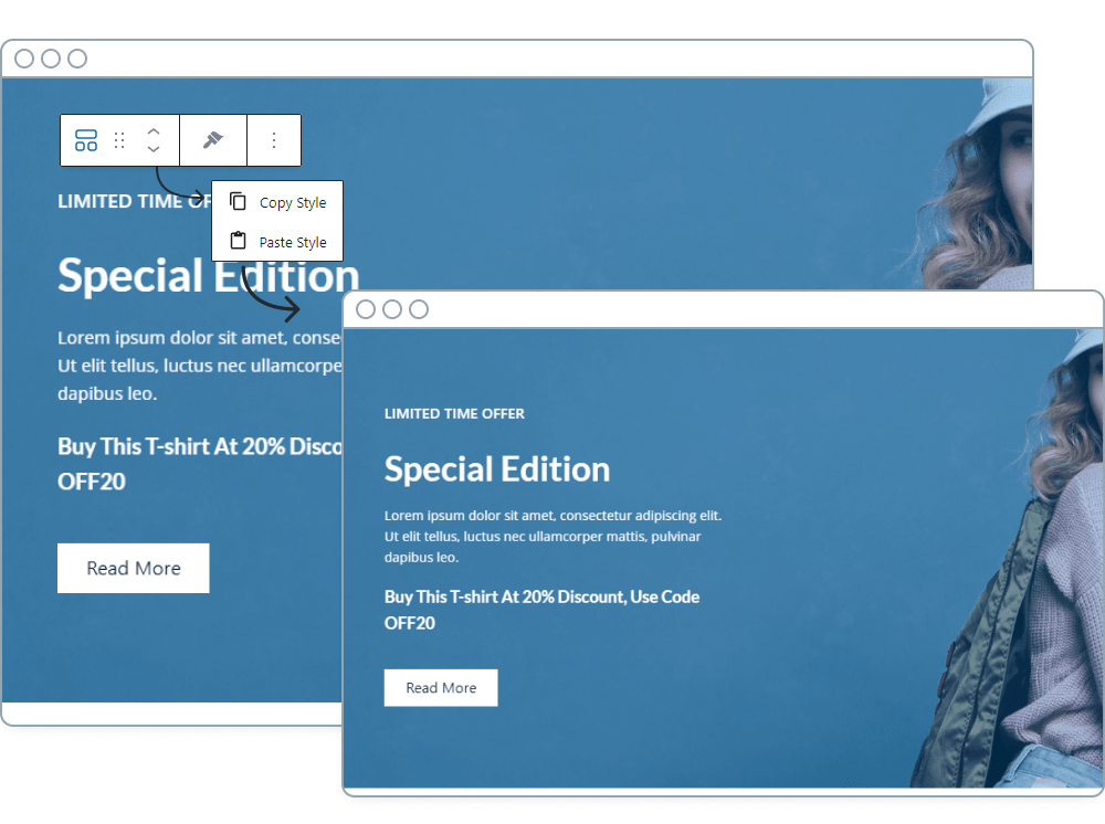 Options de copier-coller Spectra